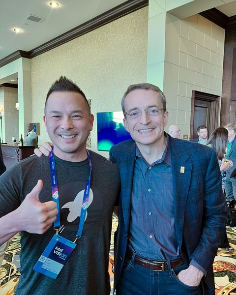 Dan with Pat Gelsinger at an Intel event