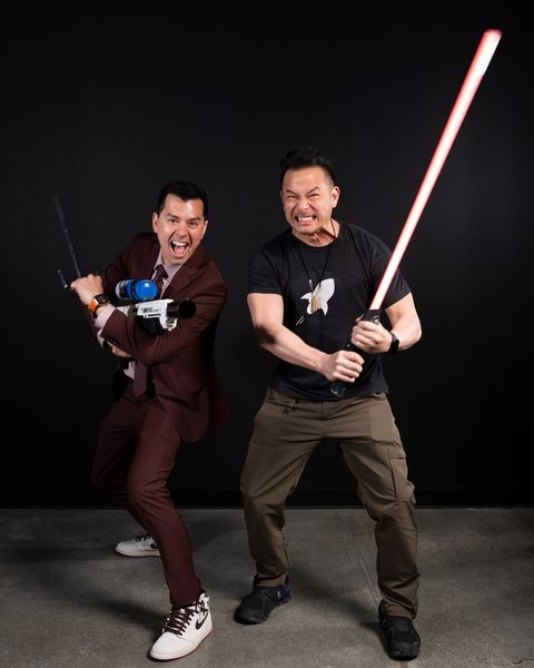 Dan with Dr. Jerry Chidester in a studio photo shoot