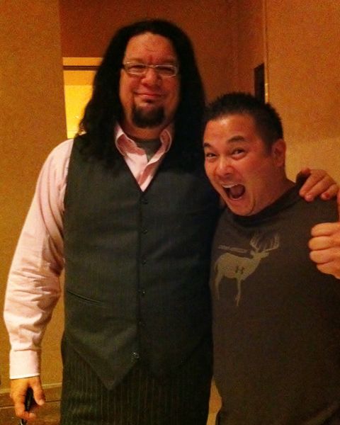 Dan with one half of Penn and Teller